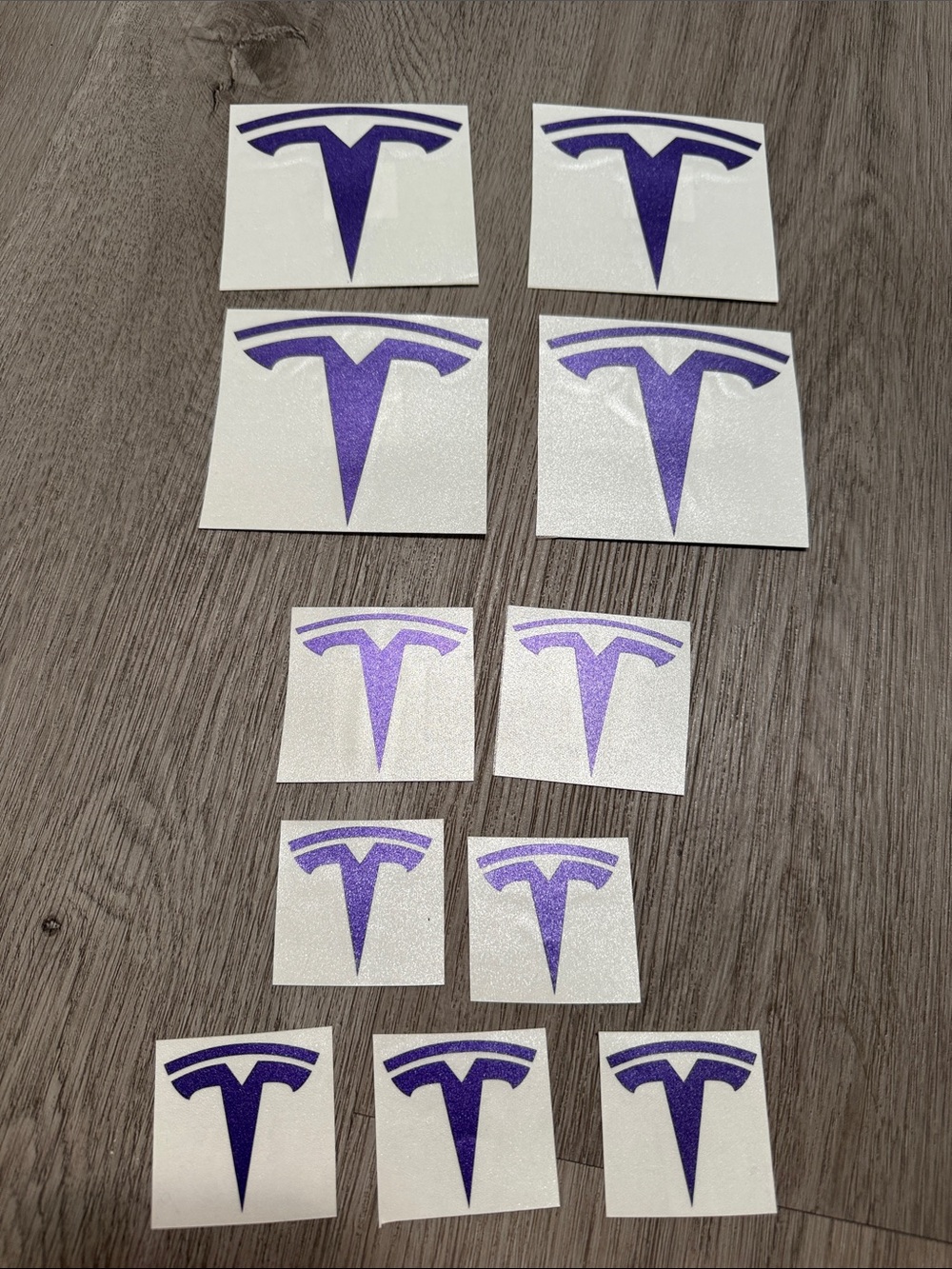 Tesla Metallic Purple Logo Vinyl Sticker Pack